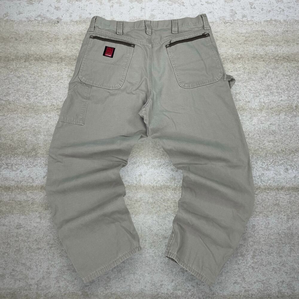 Vintage 90s Wrangler Riggs Carpenter Pants 36x30 Baggy Fit Light Chocolate Brown